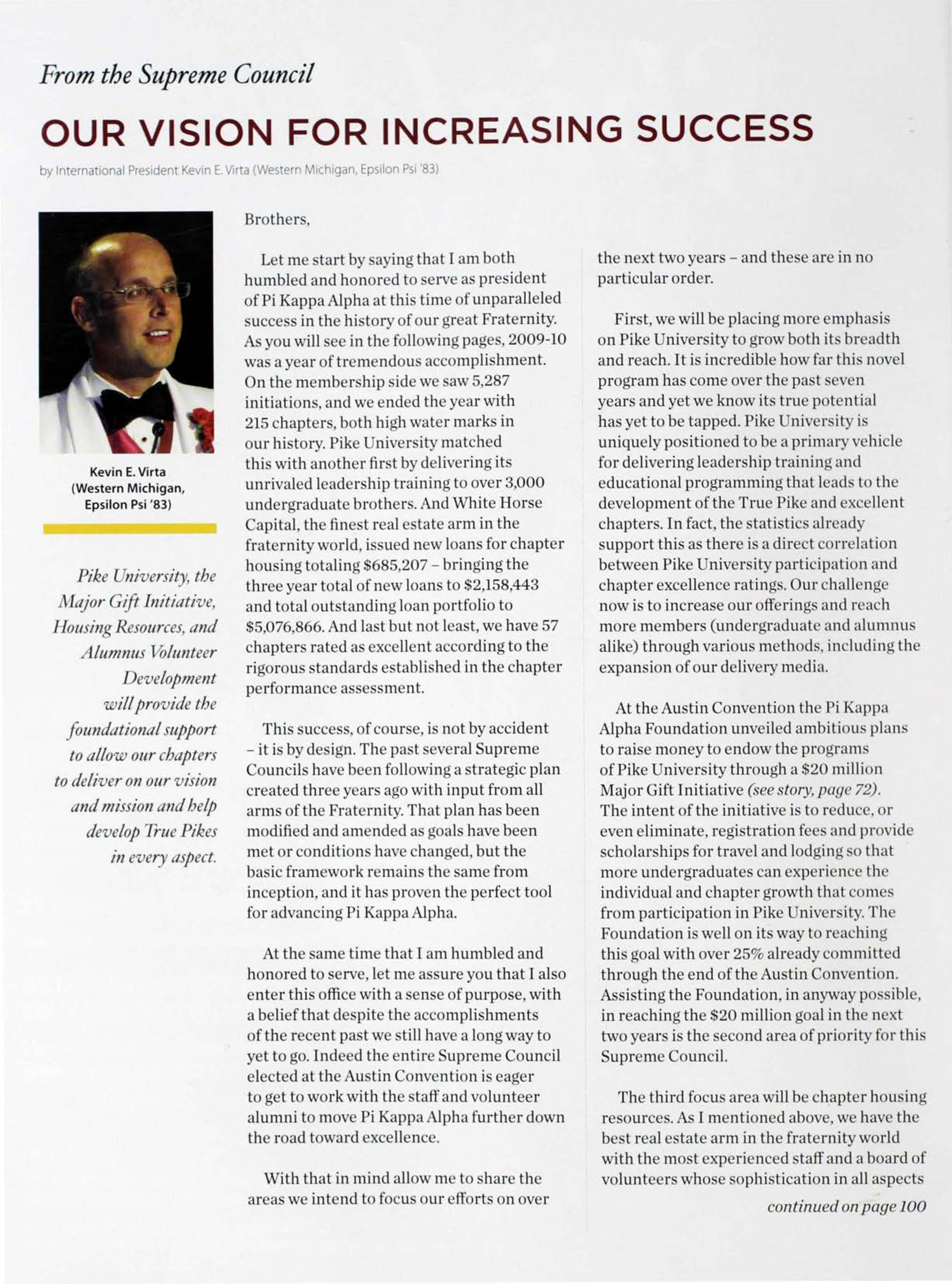 From the Supreme Council: Our Vision for Increasing Success